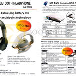 Bluetooth Headphone AD-H3C, 500 ANSI Luments HD LED Projector AD-FP-362A, AD-EL-384A