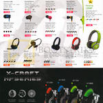 Headphones, Earphones, Airphone UL500, Earpump Sport2, Neoplug Treon, Nozz, Sparkplug Turbine, Chrysan, Grafite, Turbo, Xenon 2, V, 7, Vibra 5, X-Craft