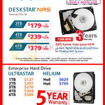 HGST Internal HDD 1TB 2TB 3TB 4TB 6TB Deskstar NAS, Enterprise Ultrastar, Helium He8 He6