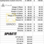 Treoo Price List Beyerdynamic, Final Adagio, Grado, Spinfit