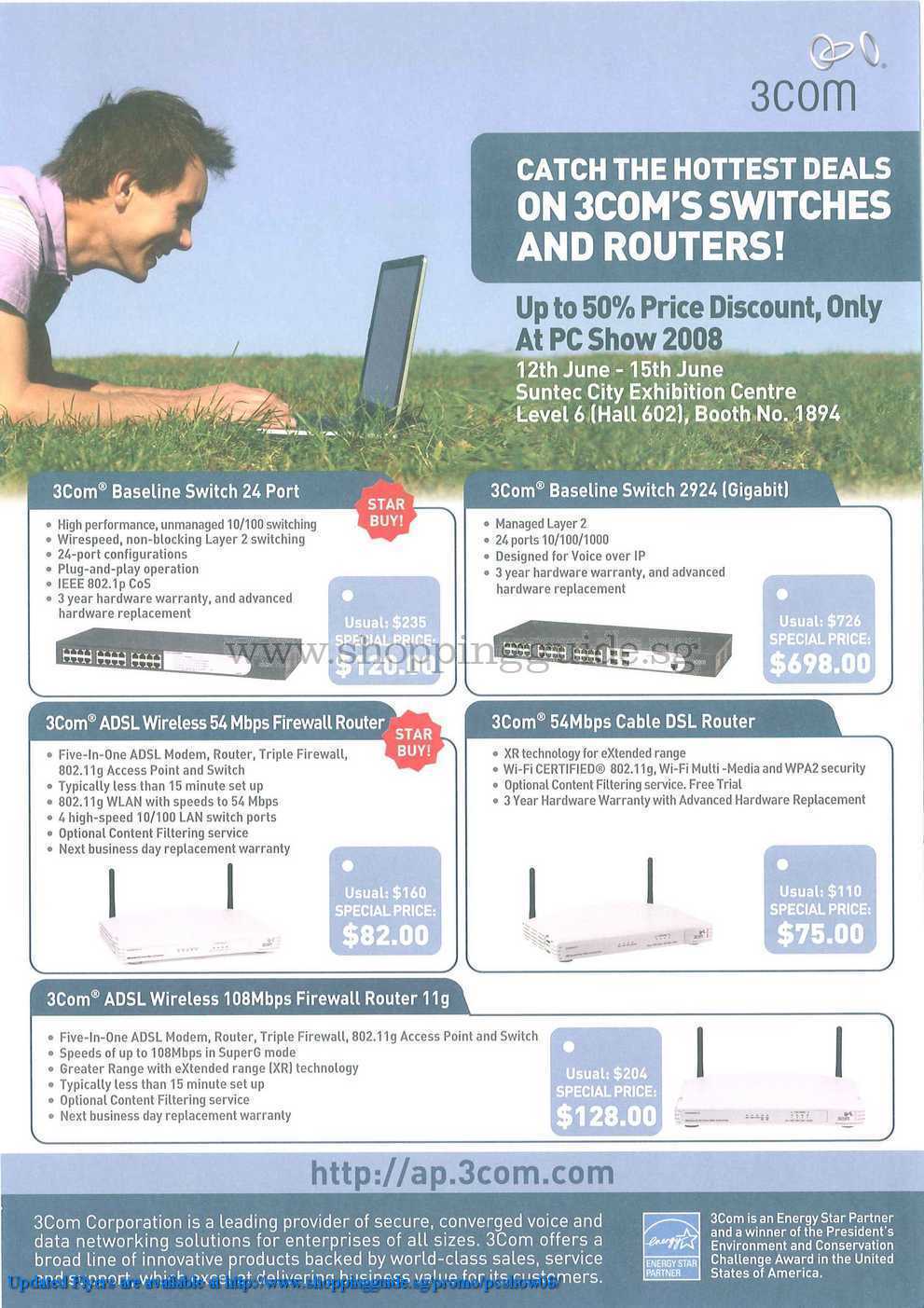 PC Show 2008 price list image brochure of 3com ShoppingGuide.SG-PcShow08-012