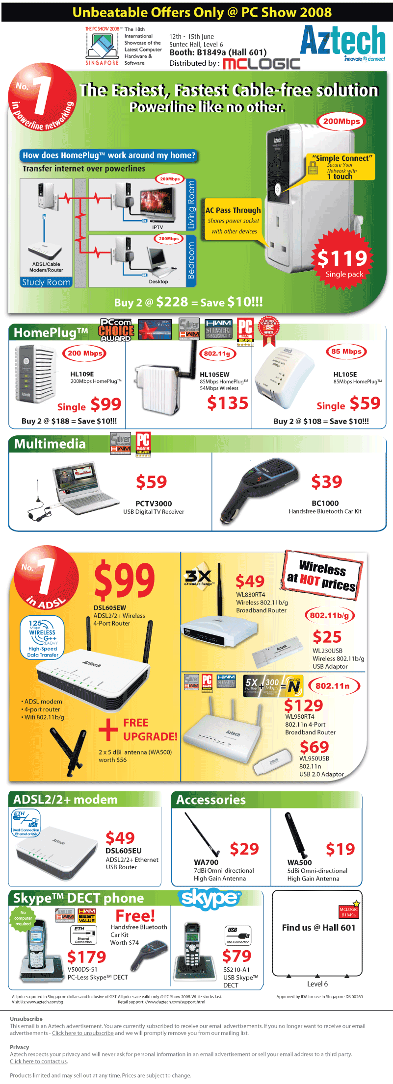 PC Show 2008 price list image brochure of Aztech