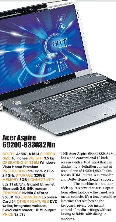 PC Show 2008 price list image brochure of Acer Aspire 6920g-833g32mn