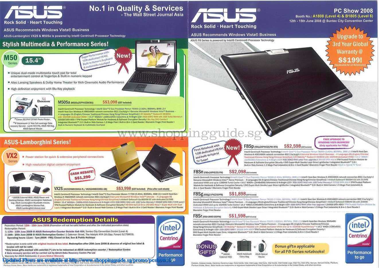 PC Show 2008 price list image brochure of Asus Notebooks ShoppingGuide.SG-PcShow08-087