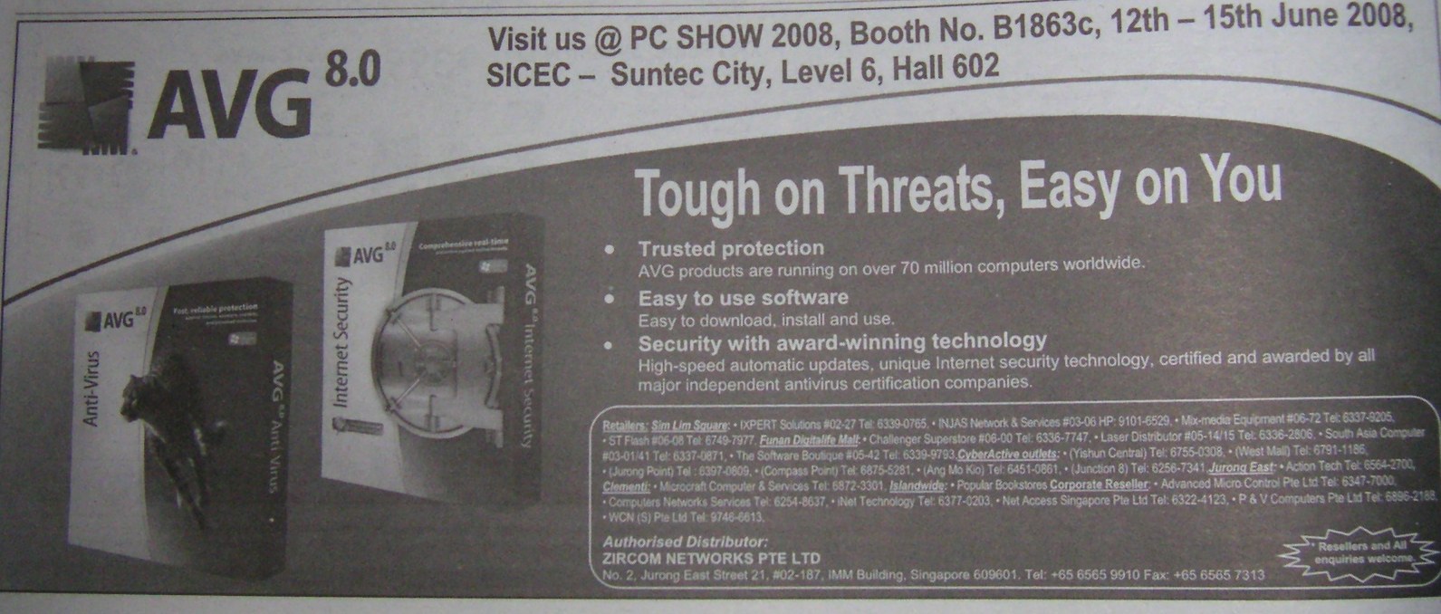 PC Show 2008 price list image brochure of Avg Antivirus