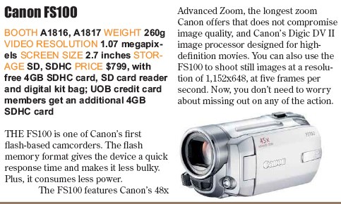 PC Show 2008 price list image brochure of Canon Fs100