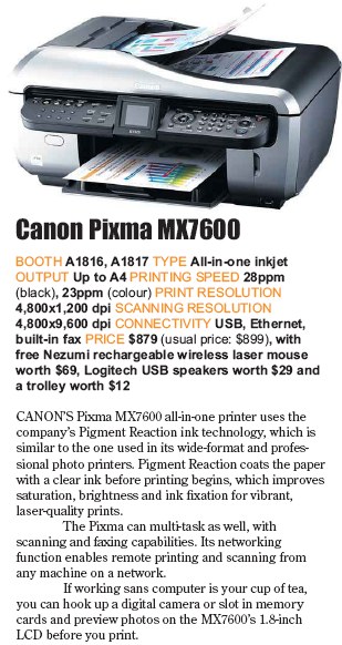 PC Show 2008 price list image brochure of Canon Pixma Mx7600