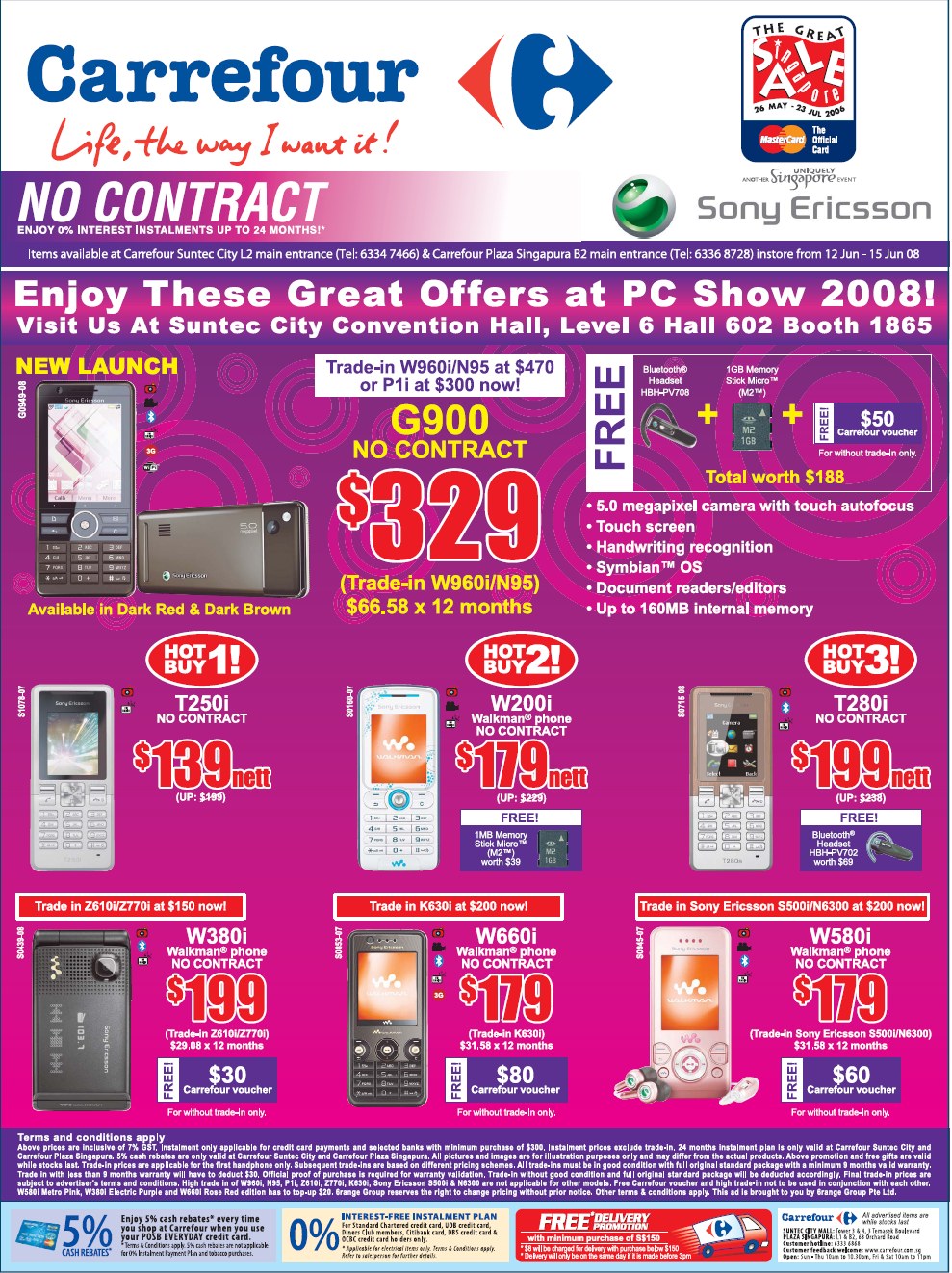 PC Show 2008 price list image brochure of Carrefour Phones