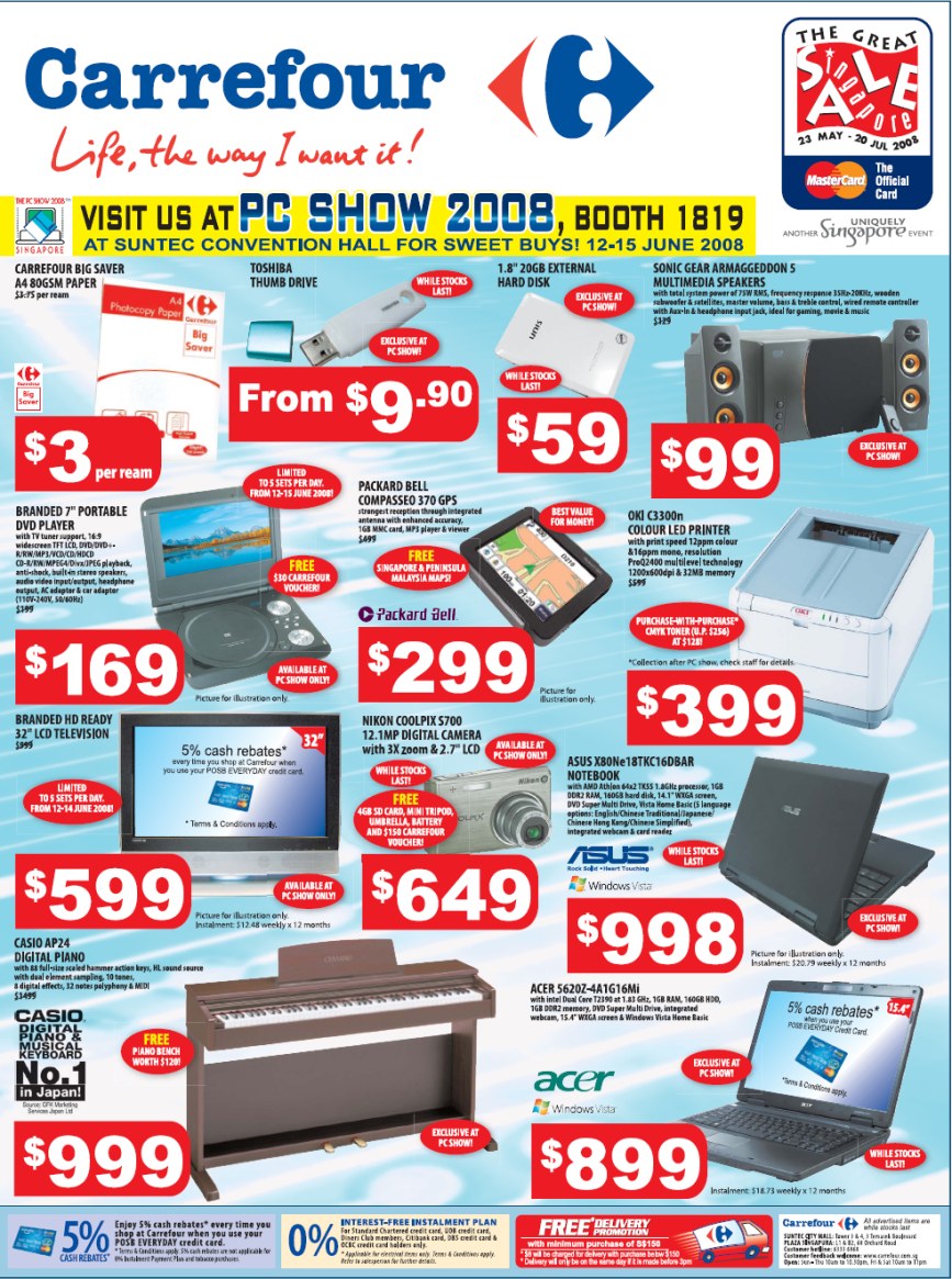 PC Show 2008 price list image brochure of Carrefour