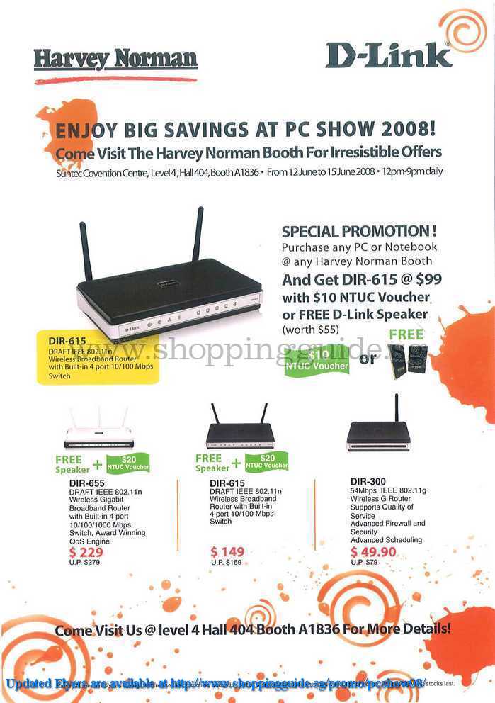 PC Show 2008 price list image brochure of D-link Harvey Norman ShoppingGuide.SG-PcShow08-028