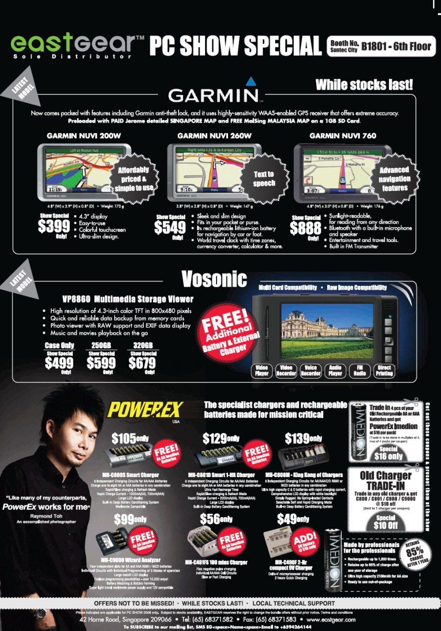 PC Show 2008 price list image brochure of Eastgear Garmin 1