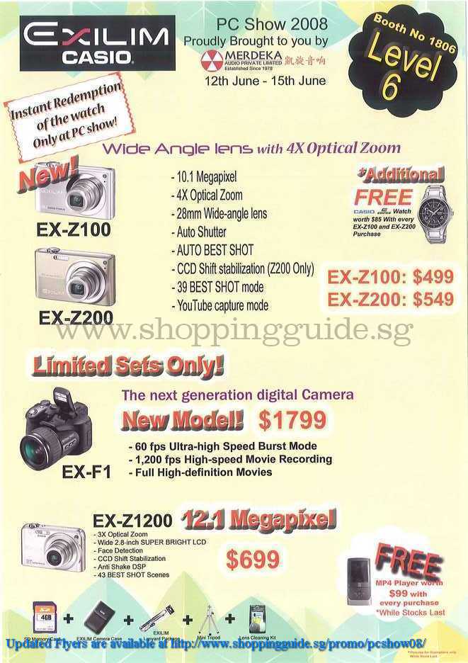 PC Show 2008 price list image brochure of Exilim CasioShoppingGuide.SG-PcShow08-129