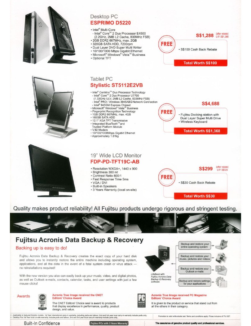 PC Show 2008 price list image brochure of Fujitsu 4