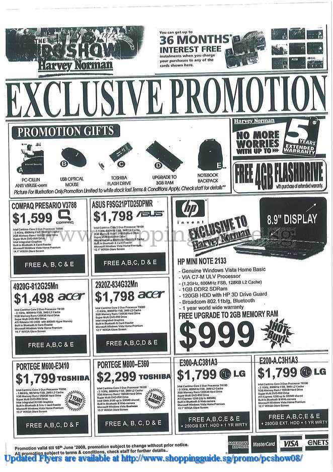 PC Show 2008 price list image brochure of Harvey Norman ShoppingGuide.SG-PcShow08-101