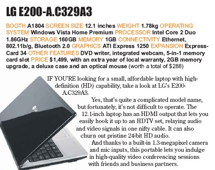 PC Show 2008 price list image brochure of Lg E200-a Laptop