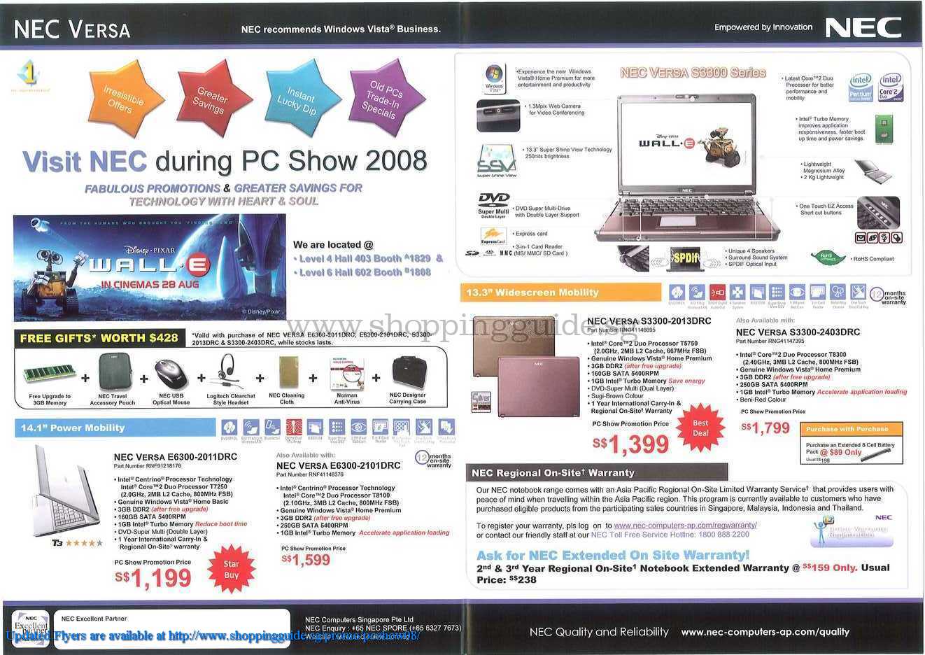 PC Show 2008 price list image brochure of Nec Notebooks ShoppingGuide.SG-PcShow08-078