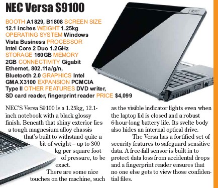 PC Show 2008 price list image brochure of Nec Versa S9100