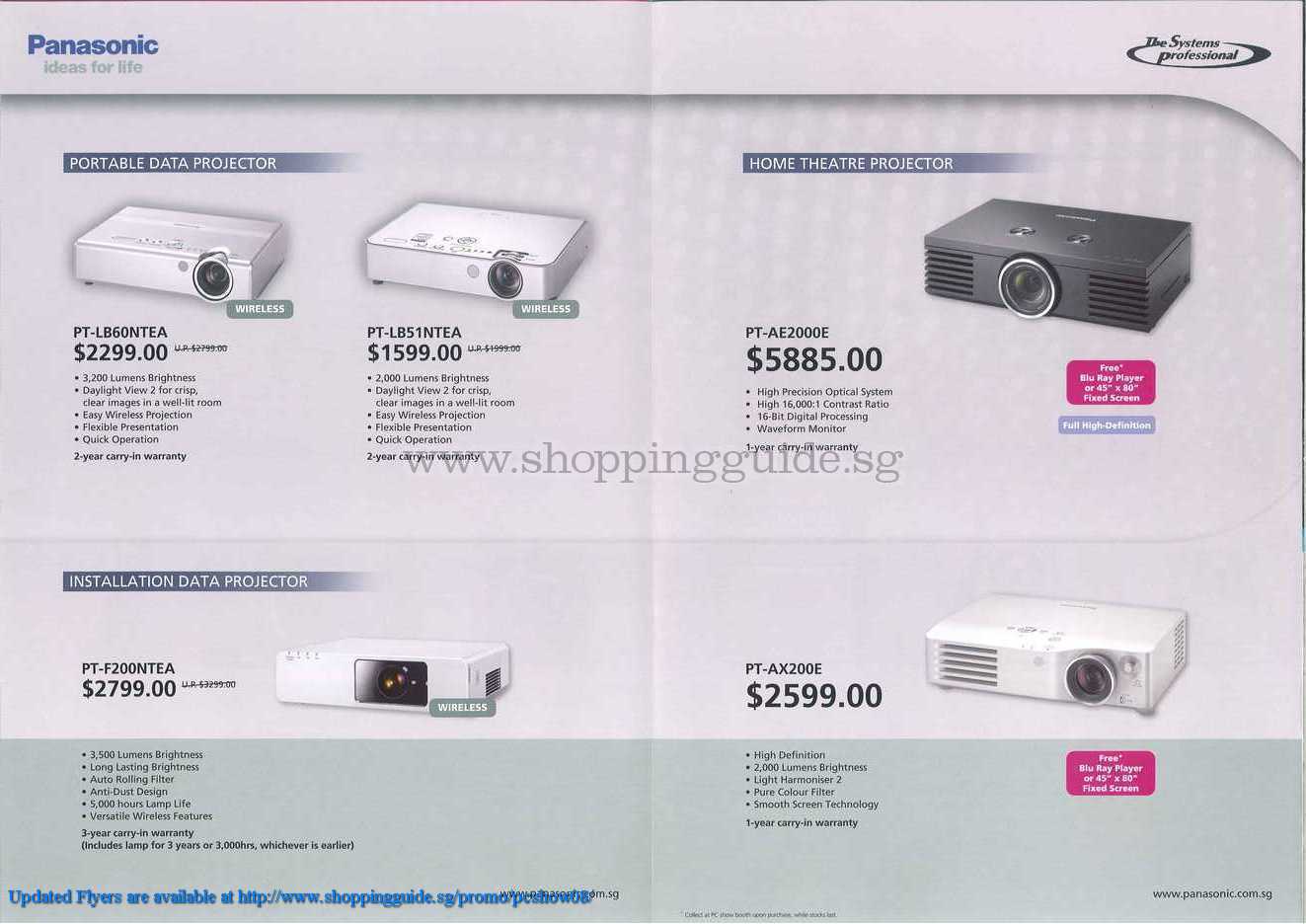 PC Show 2008 price list image brochure of Panasonic Projectors ShoppingGuide.SG-PcShow08-098