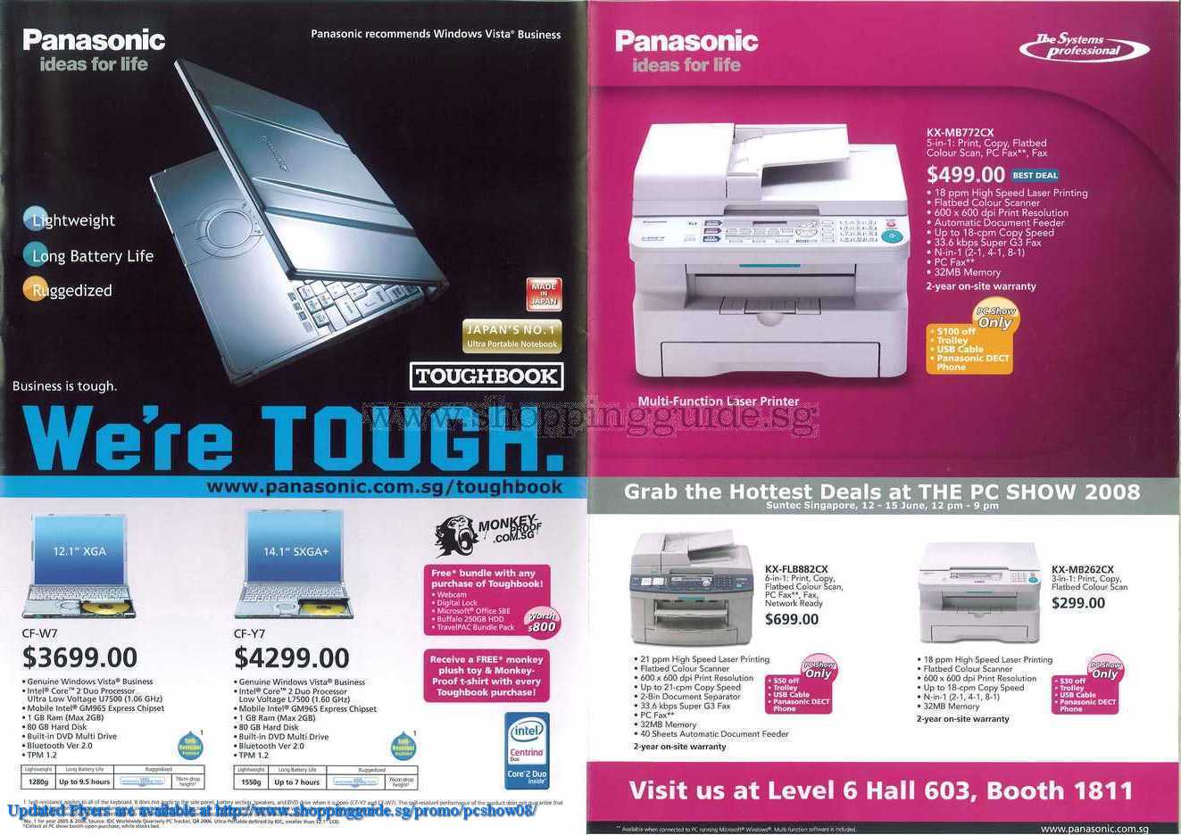 PC Show 2008 price list image brochure of Panasonic Toughbook Printer ShoppingGuide.SG-PcShow08-097