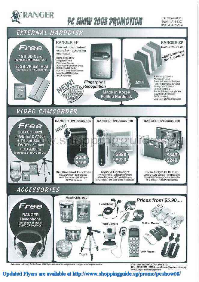 PC Show 2008 price list image brochure of Ranger ShoppingGuide.SG-PcShow08-047