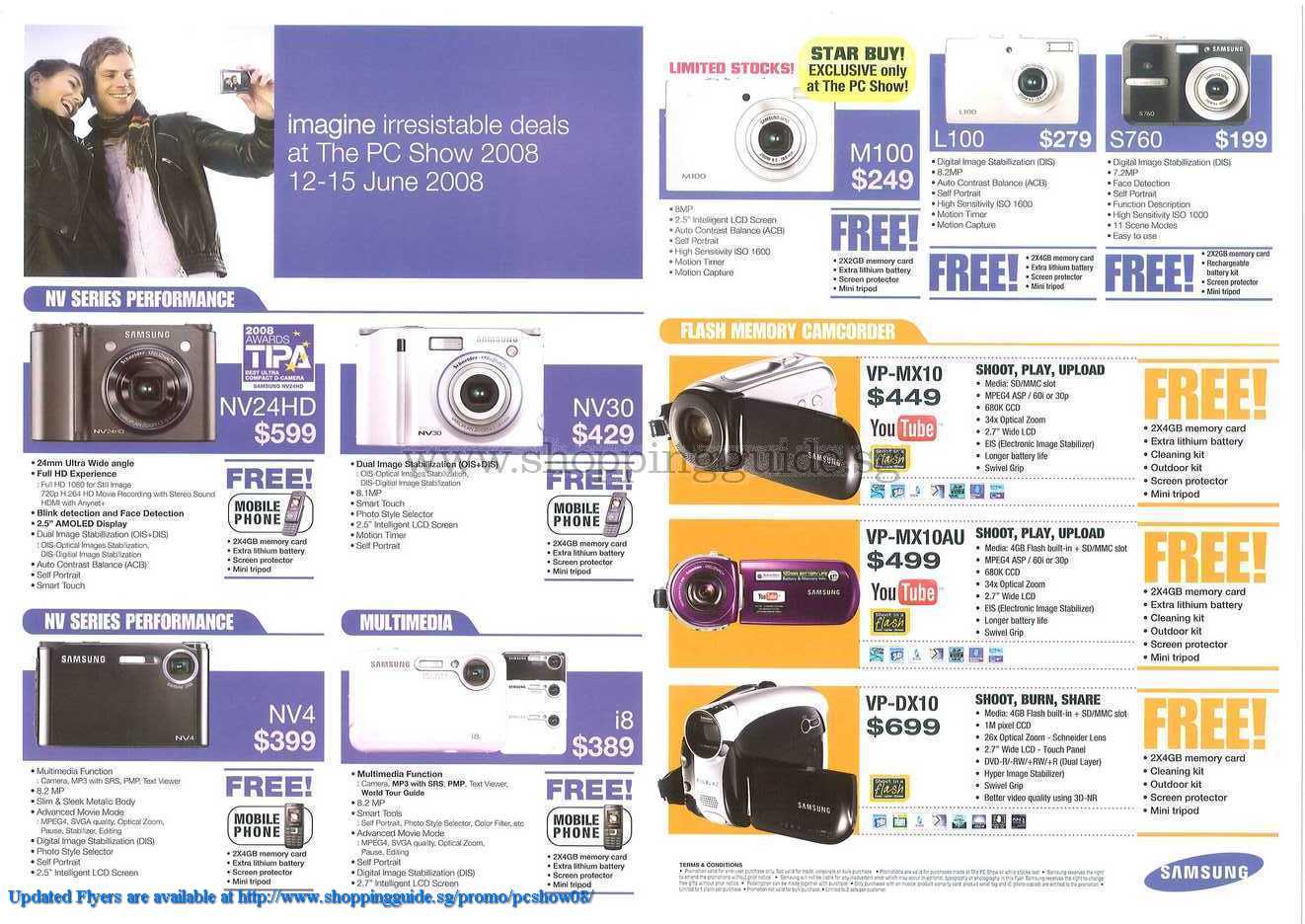 PC Show 2008 price list image brochure of Samsung Camcorder Camera ShoppingGuide.SG-PcShow08-140