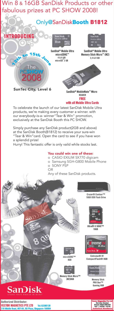 PC Show 2008 price list image brochure of Sandisk