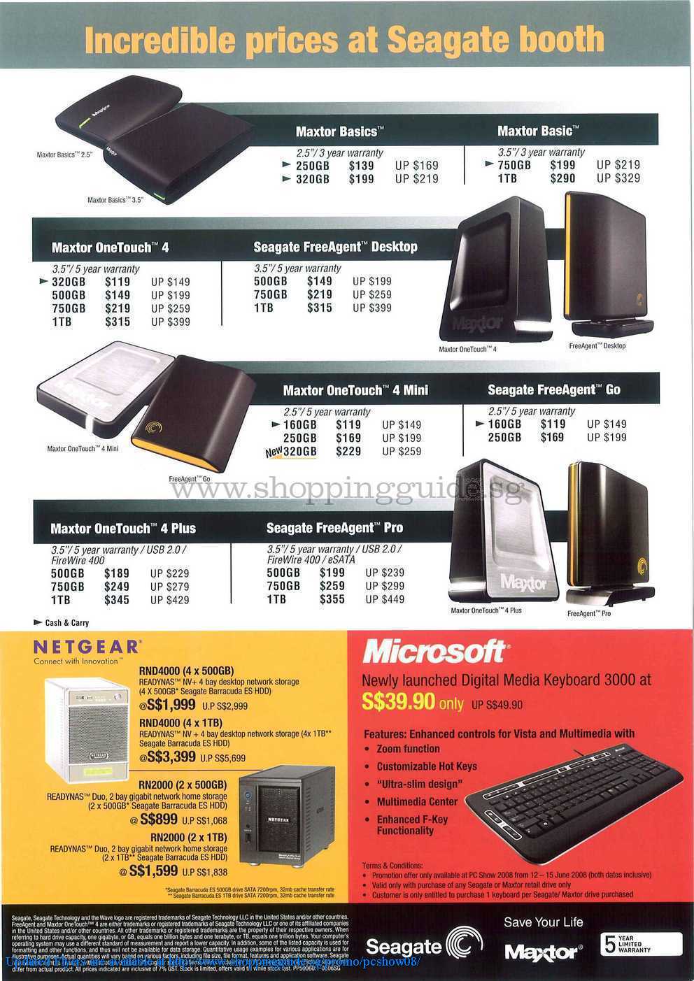 PC Show 2008 price list image brochure of Seagate Netgear ShoppingGuide.SG-PcShow08-010