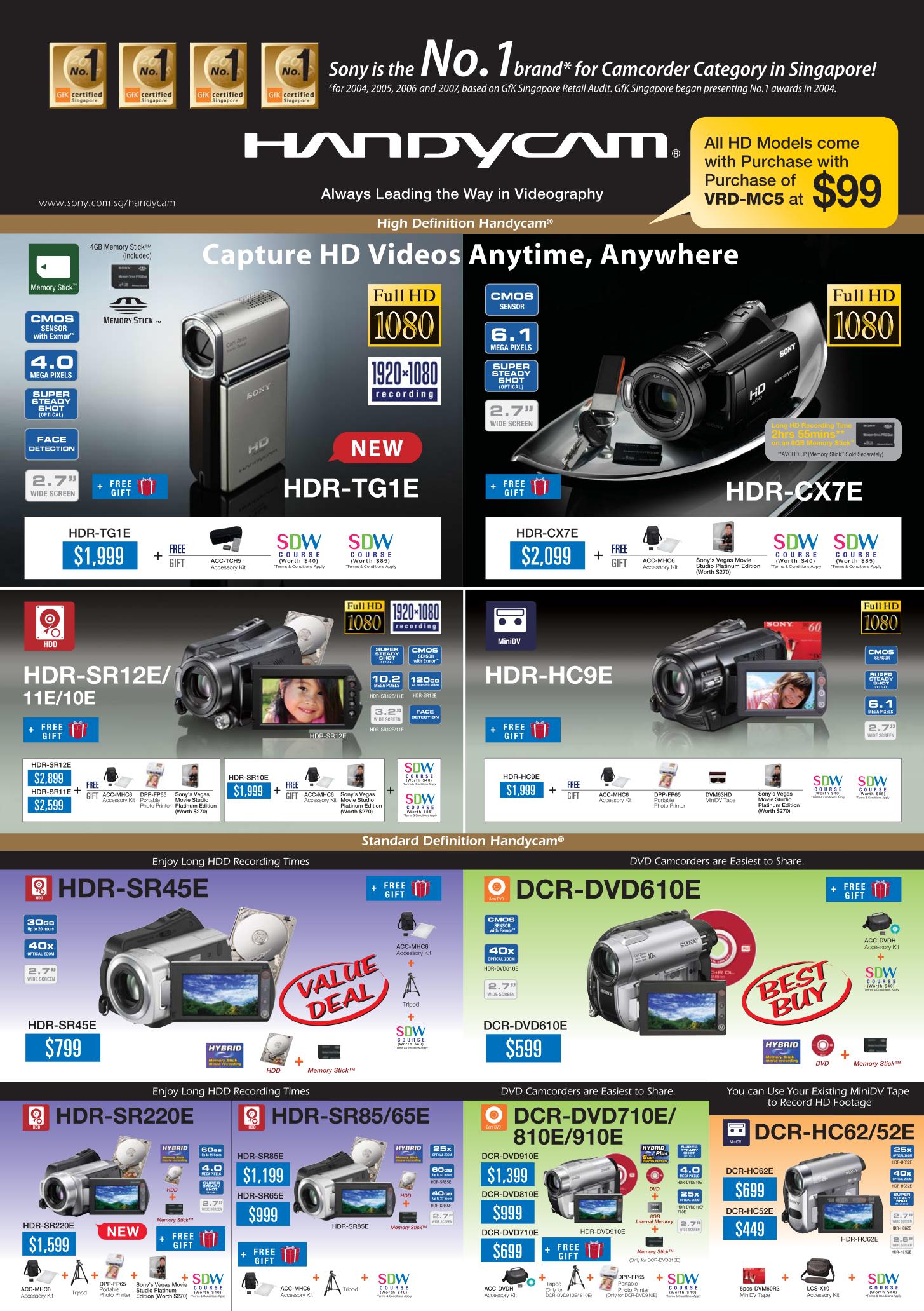 PC Show 2008 price list image brochure of Sony Handycam