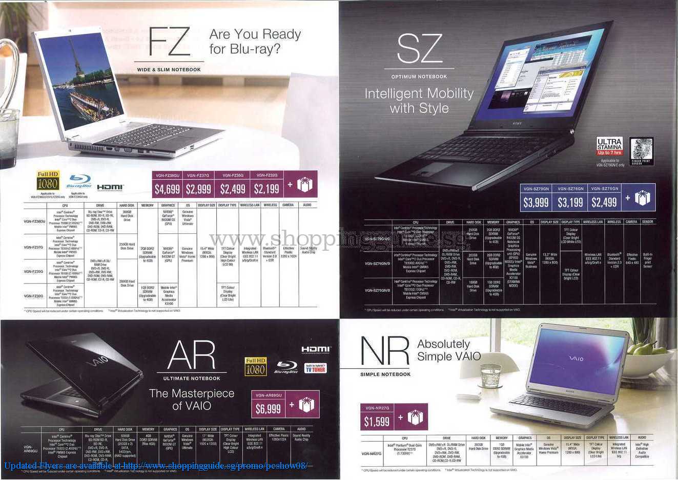 PC Show 2008 price list image brochure of Sony Vaio ShoppingGuide.SG-PcShow08-108