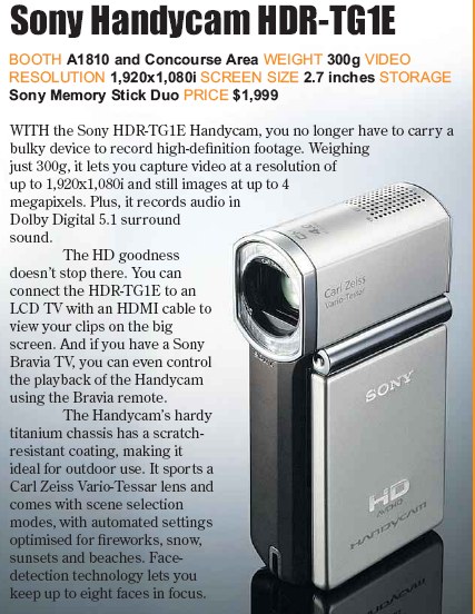 PC Show 2008 price list image brochure of Sony Handycam Hdr-tg1e