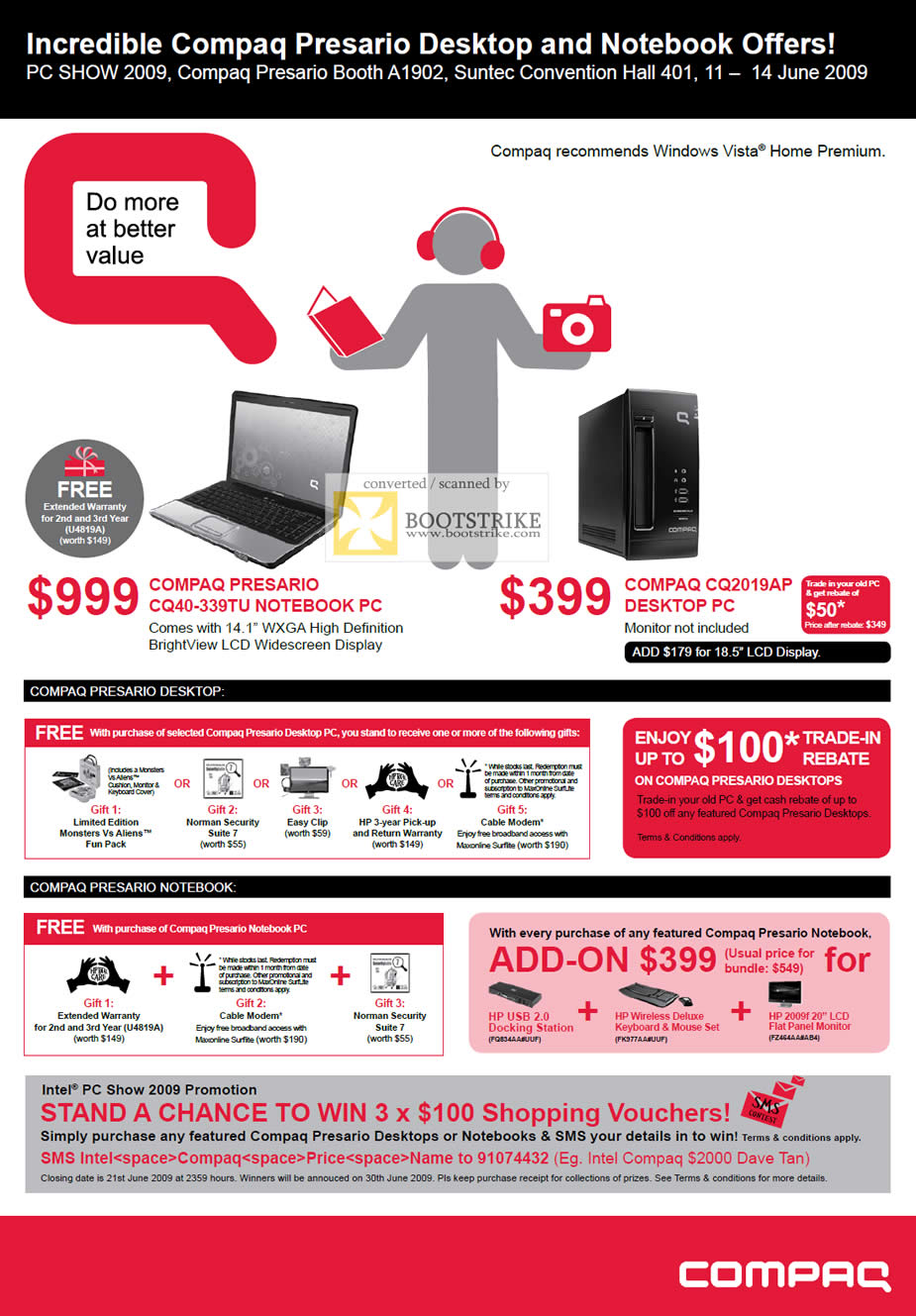 PC Show 2009 price list image brochure of Compaq Presario Desktop Notebook CQ40-339TU CQ2019AP