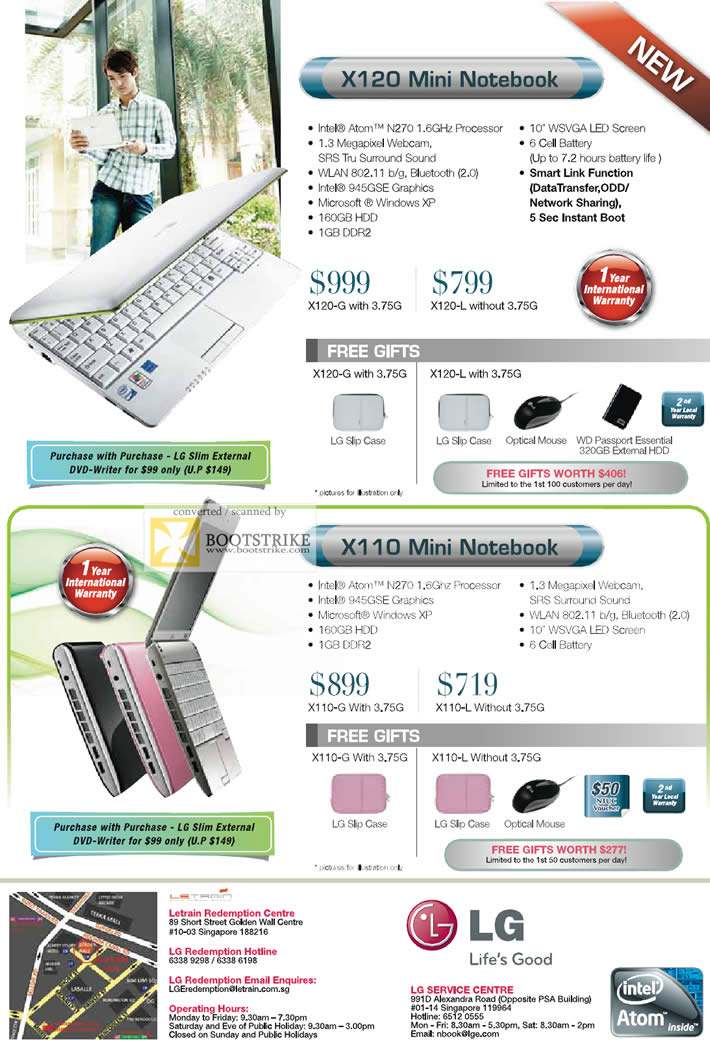 PC Show 2009 price list image brochure of LG Mini Notebook X120 X110