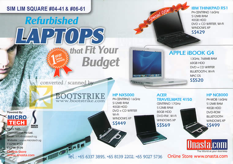 PC Show 2009 price list image brochure of Micro Tech Refurbished Laptops IBM Apple HP Acer