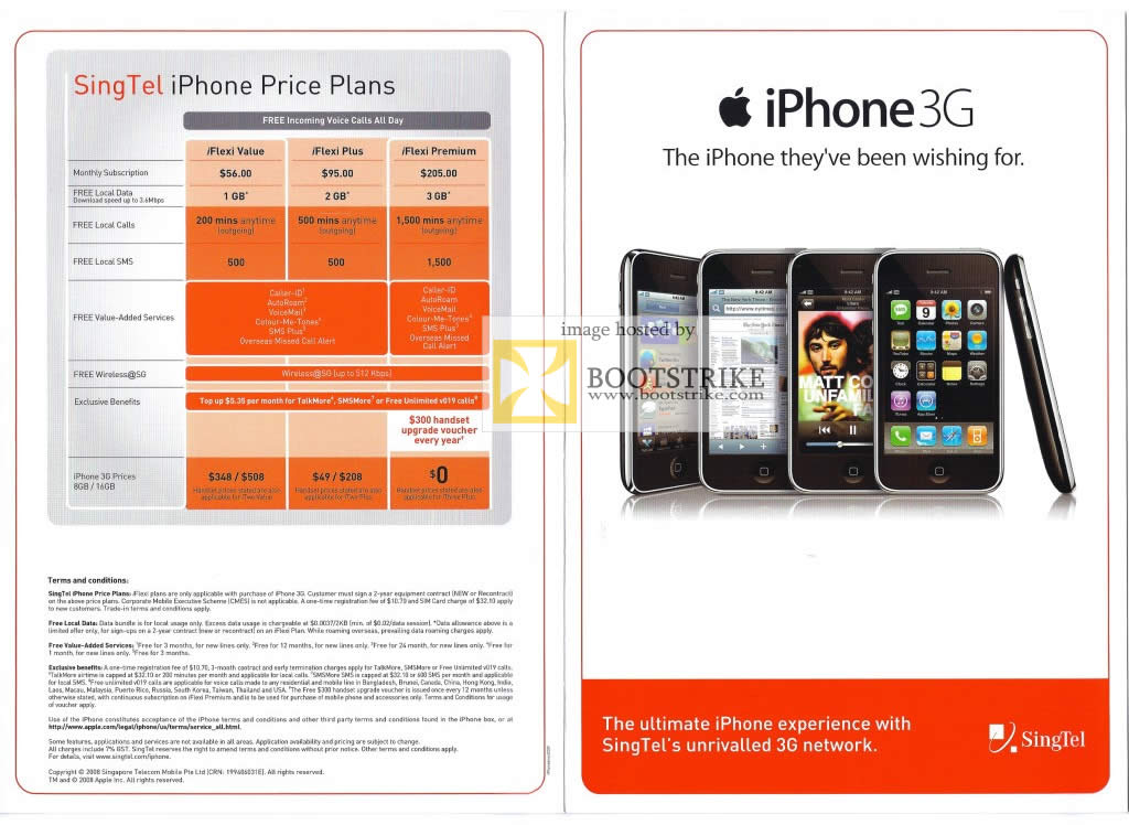 PC Show 2009 price list image brochure of Singtel IPhone 3G Price Plans