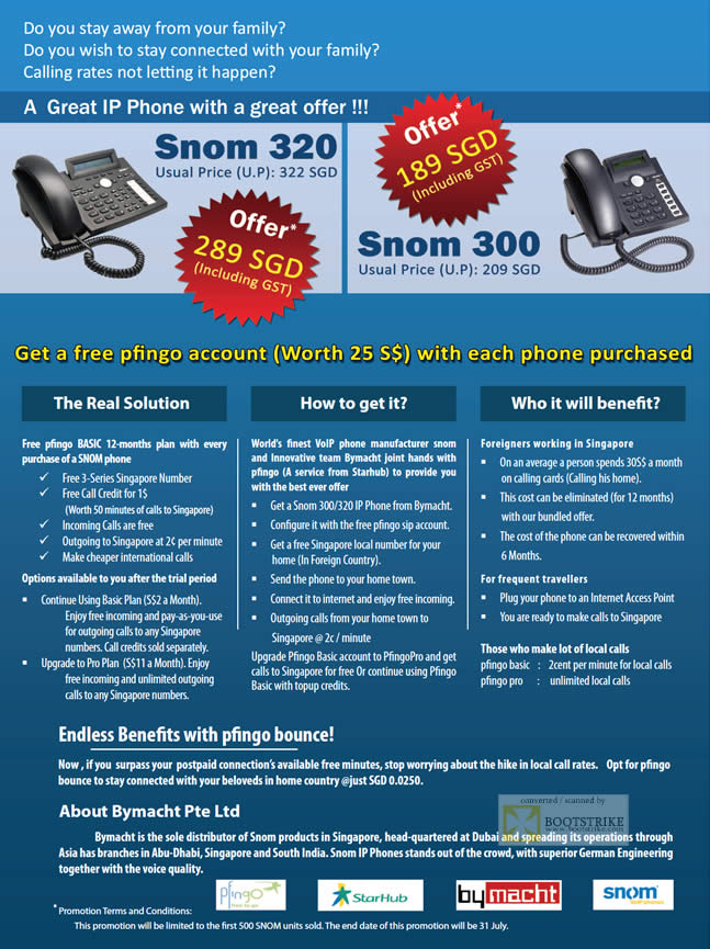 PC Show 2009 price list image brochure of Snom 300 320 VoIP Phone Pfingo Bymacht Starhub