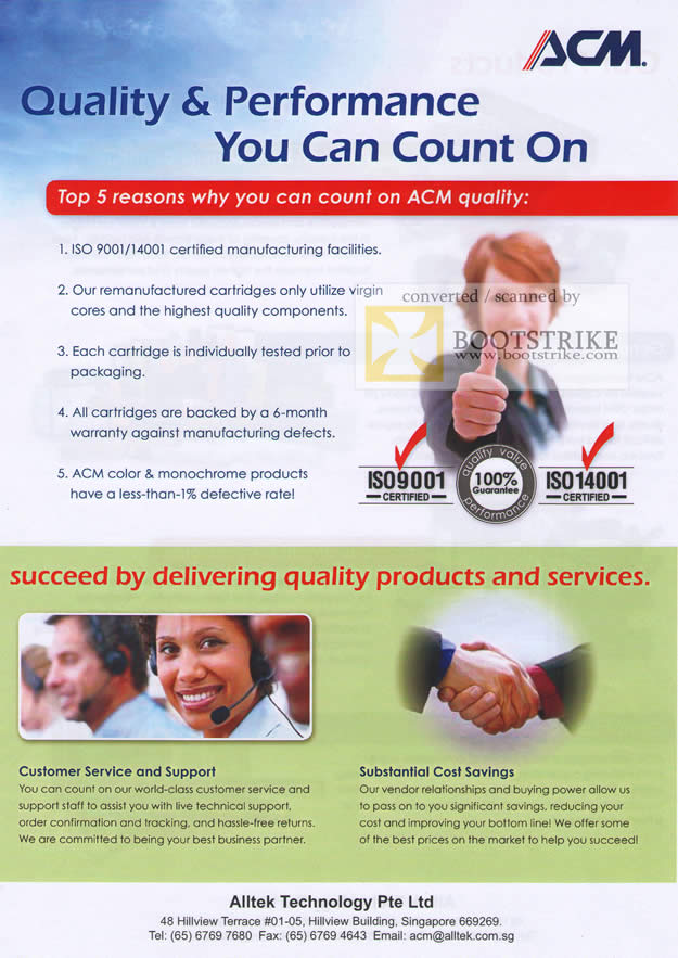 PC Show 2010 price list image brochure of AllTek Technology ACM 5 Reasons Quality