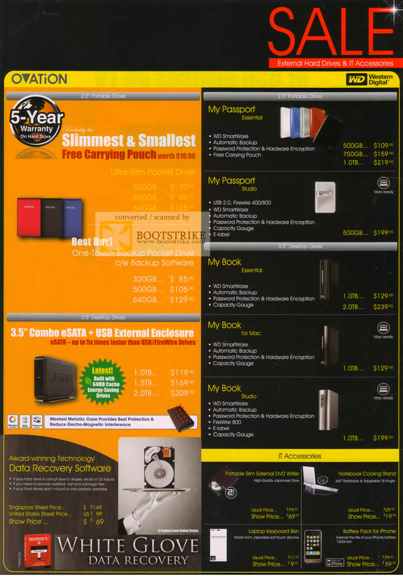 PC Show 2010 price list image brochure of Astone Western Digital Ovation External Storage Drive My Passport Book