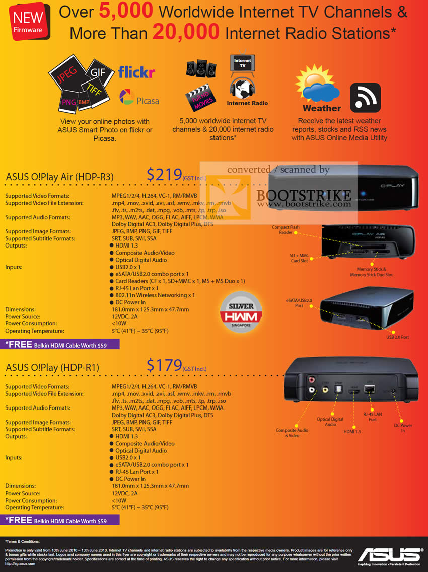 PC Show 2010 price list image brochure of Ban Leong ASUS O Play Air Media Player HDP R3 R1