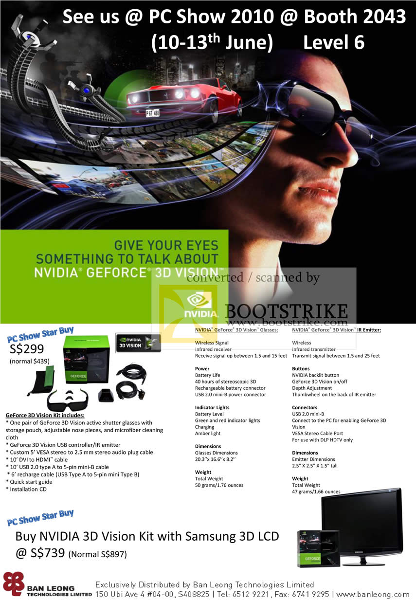 PC Show 2010 price list image brochure of Ban Leong GeForce 3D Vision Samsung 3D LCD