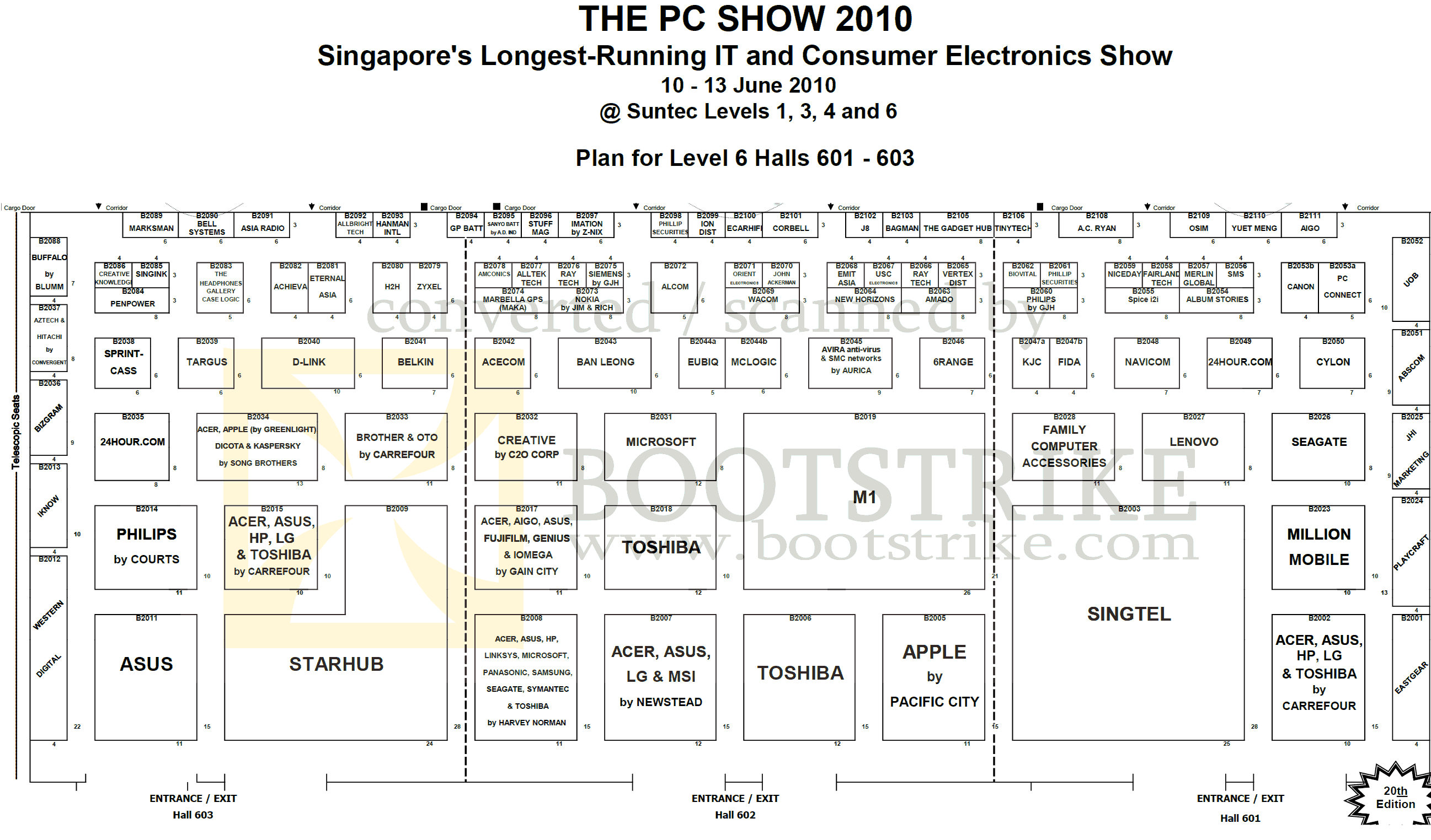 PC Show 2010 price list image brochure of PC Show 2010 Suntec 6th Level Floor Plan Map Exhibitors Brands