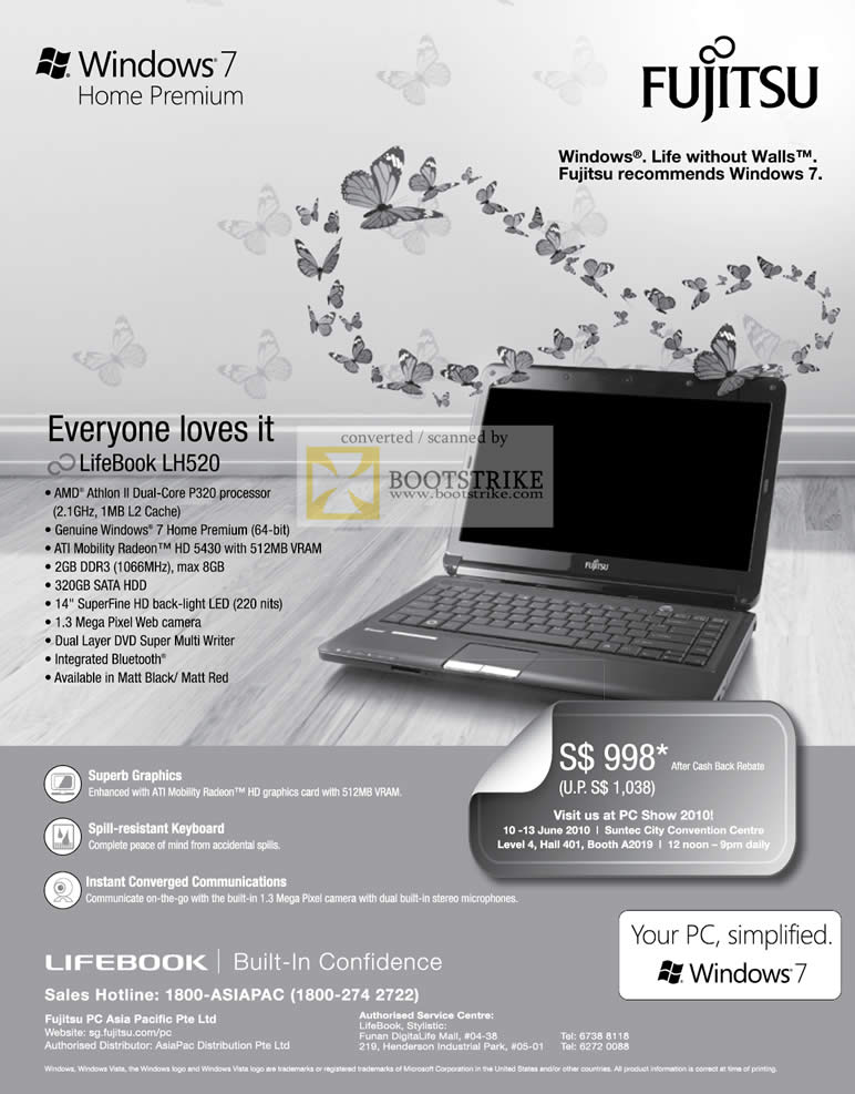 PC Show 2010 price list image brochure of Fujitsu Notebook LifeBook LH520