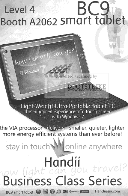 PC Show 2010 price list image brochure of Handii Smart Tablet PC BC9 Business Class