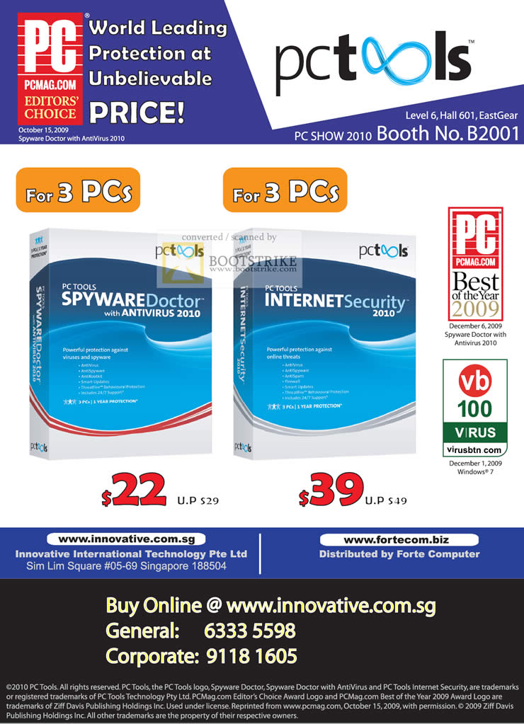 PC Show 2010 price list image brochure of Innovative PC Tools Spyware Doctor Antivirus 2010 Internet Security