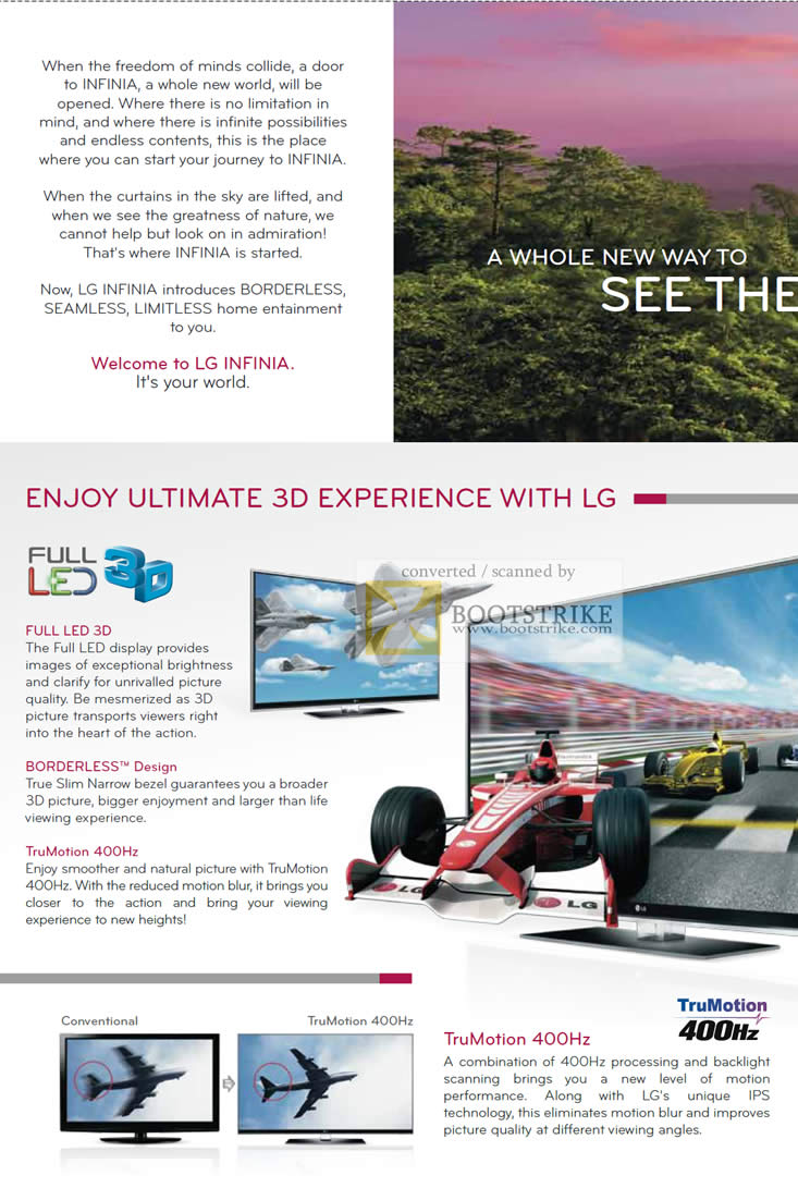 PC Show 2010 price list image brochure of LG Infinia Full LED 3D Borderless TruMotion 400Hz