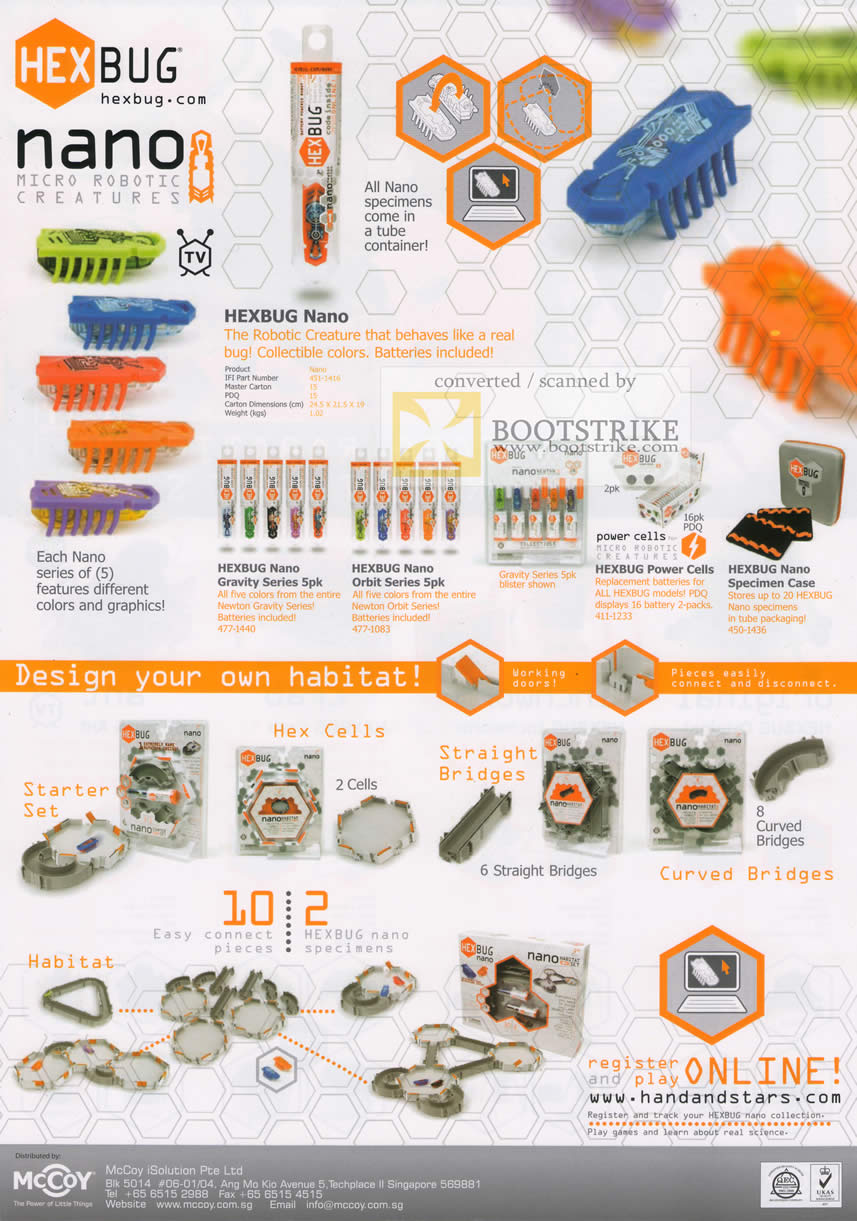 PC Show 2010 price list image brochure of Mccoy Hexbug Nano Micro Robotic Creatures Gravity Orbit Power Cells Specimen Cells