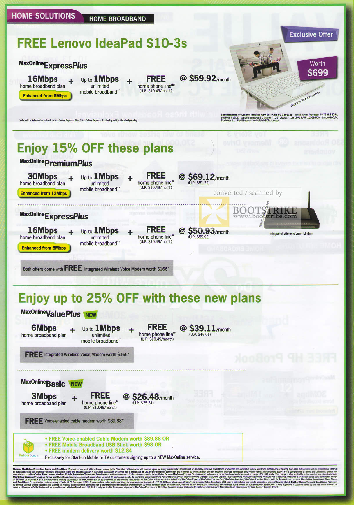 PC Show 2010 price list image brochure of Starhub MaxOnline ExpressPlus Lenovo IdeaPad S10 3 PremiumPlus ValuePlus Basic