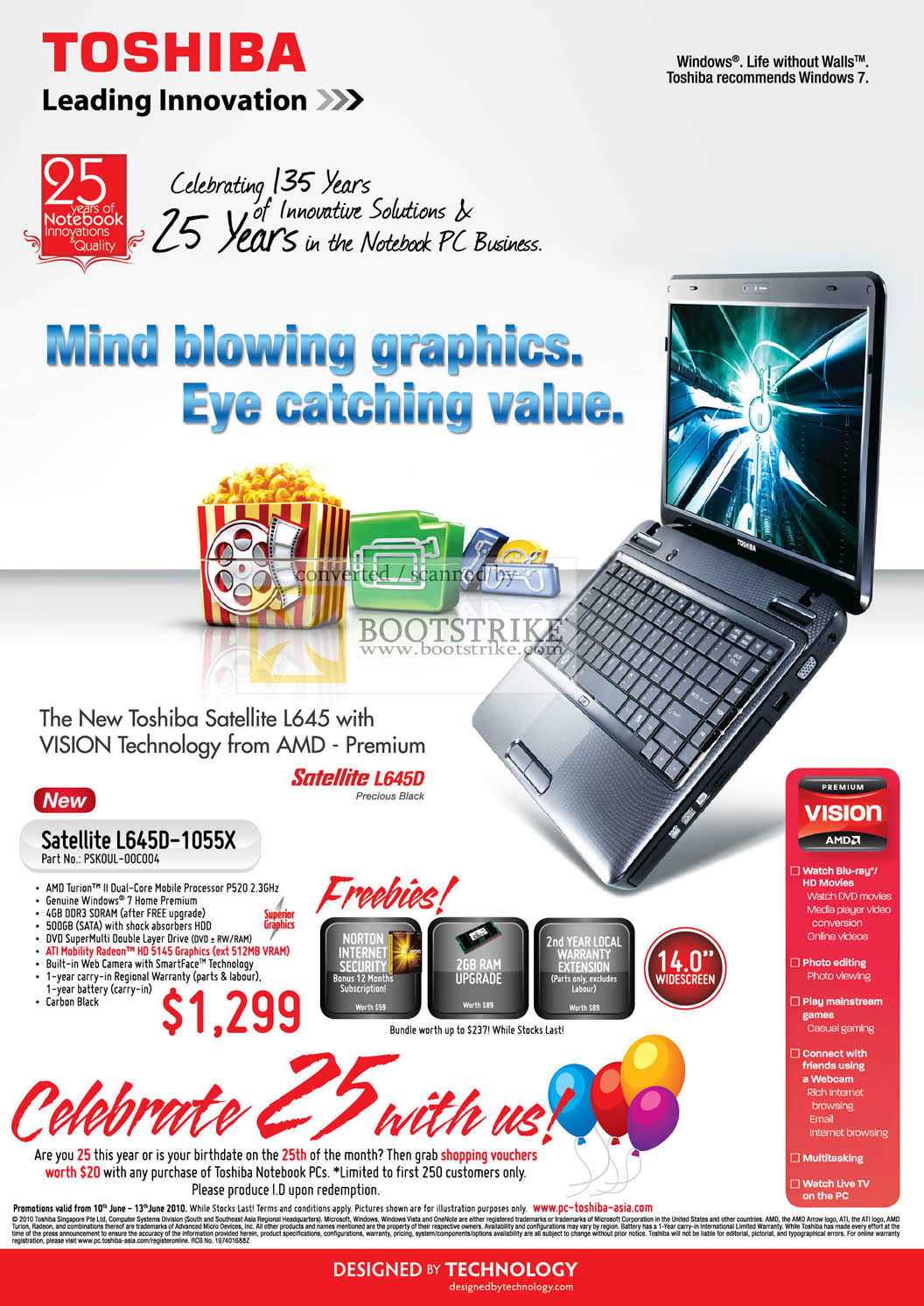 PC Show 2010 price list image brochure of Toshiba Notebook Satellite AMD L645 L645D 1055X