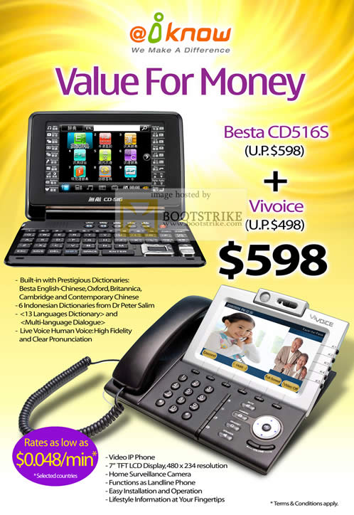 PC Show 2010 price list image brochure of IKnow Besta CD516S Translator VOIP Phone