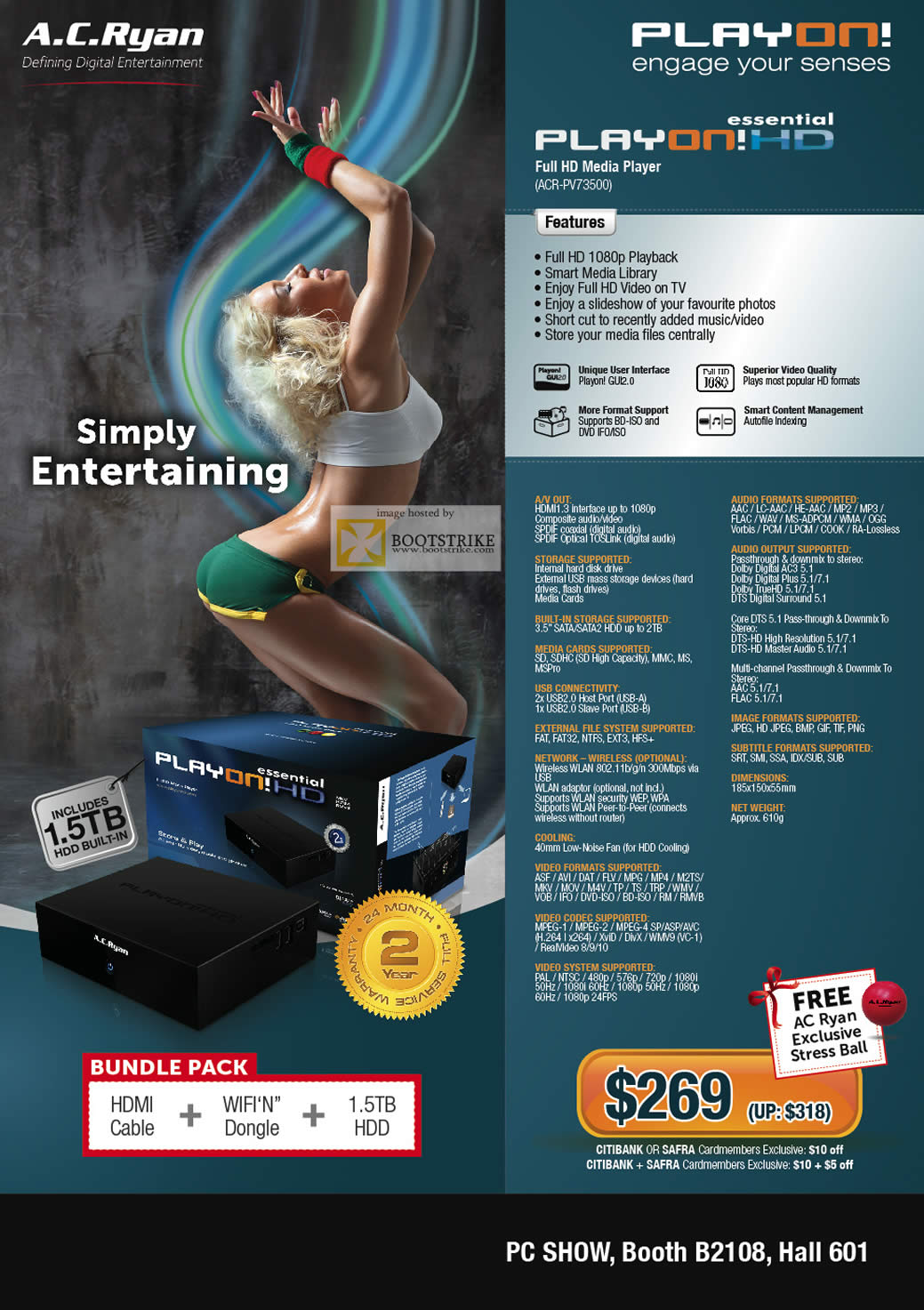 PC Show 2011 price list image brochure of A.C. Ryan Play On! HD Essential ACR-PV73500 Media Player