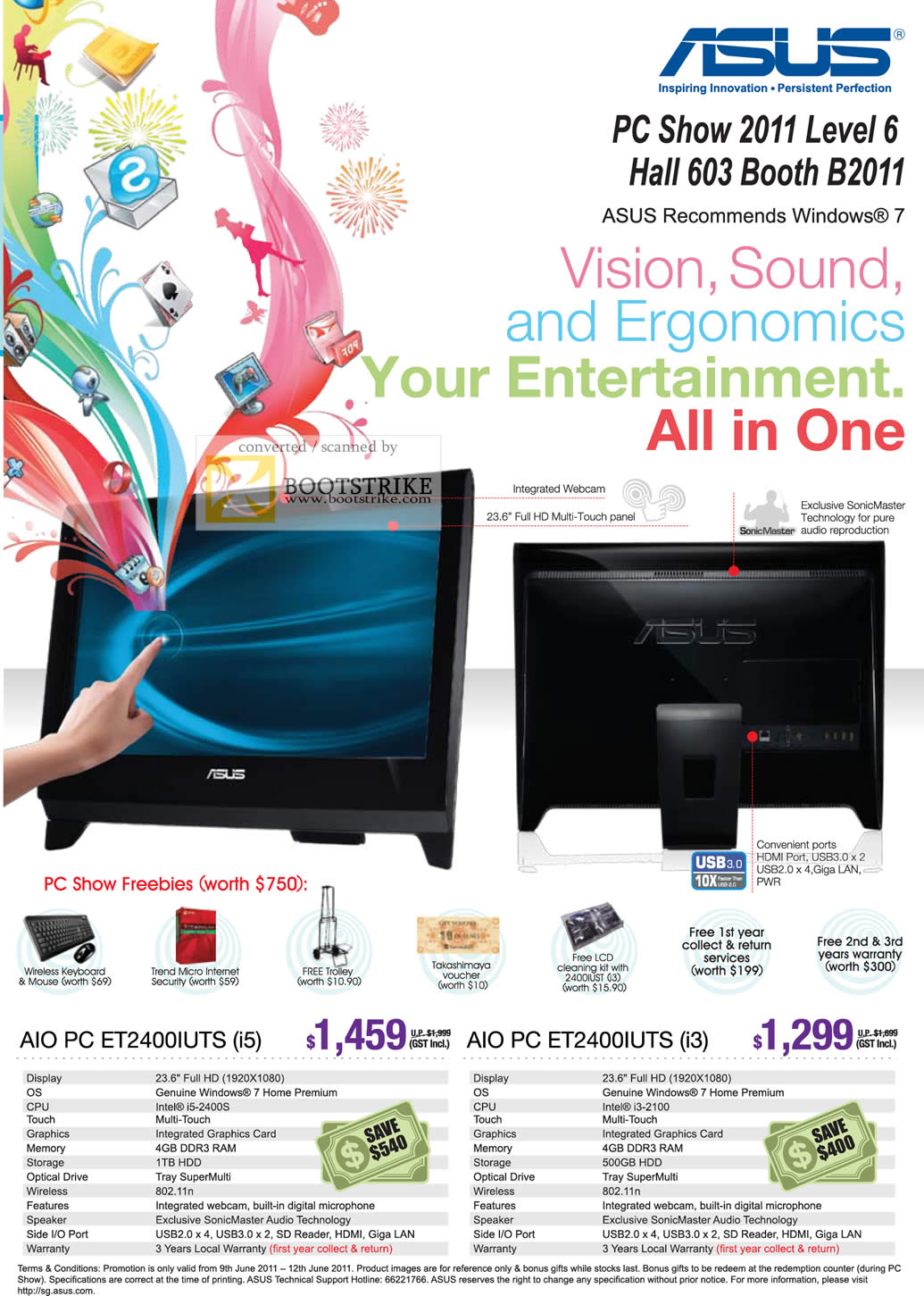 PC Show 2011 price list image brochure of ASUS All In One AIO Desktop PC ET2400IUTS ET2400IUTS